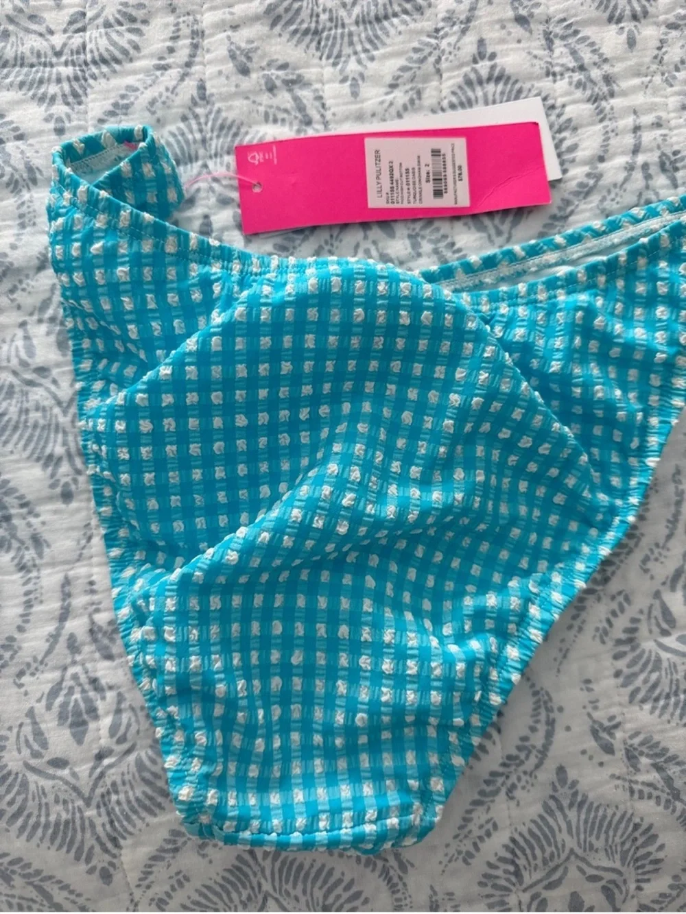 Lilly Pulitzer Turquoise Check Bikini Bottom